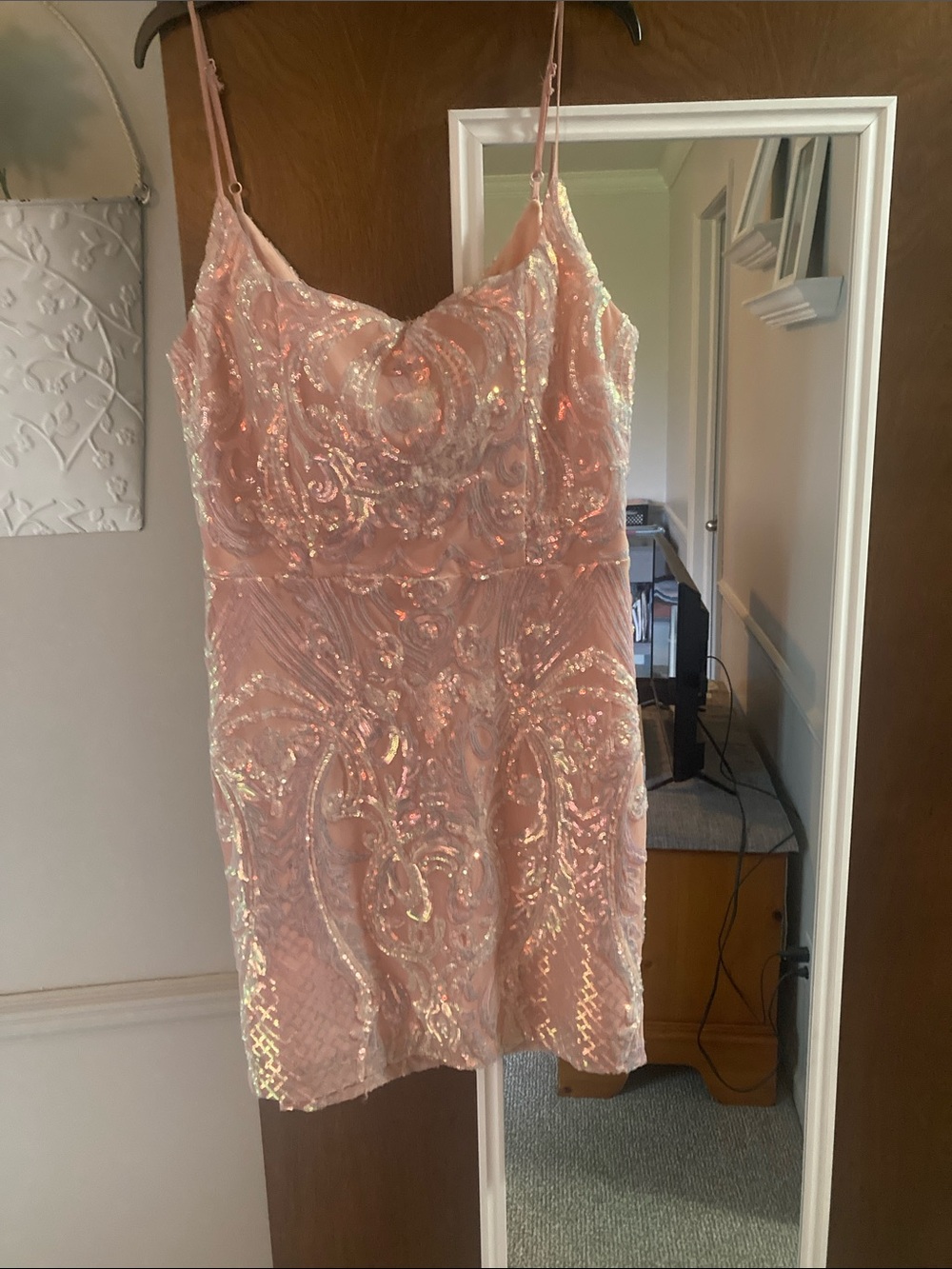 Windsor Blush Pink Sequin Mini Dress